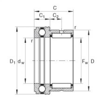 FAG Needle roller/axial ball bearings - NKX15-XL