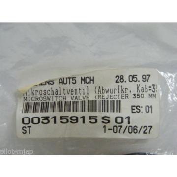 SIEMENS MICROSWITCH VALVE REJECTER 350mm / REXROTH MV15 307737 / 00315915 S 01