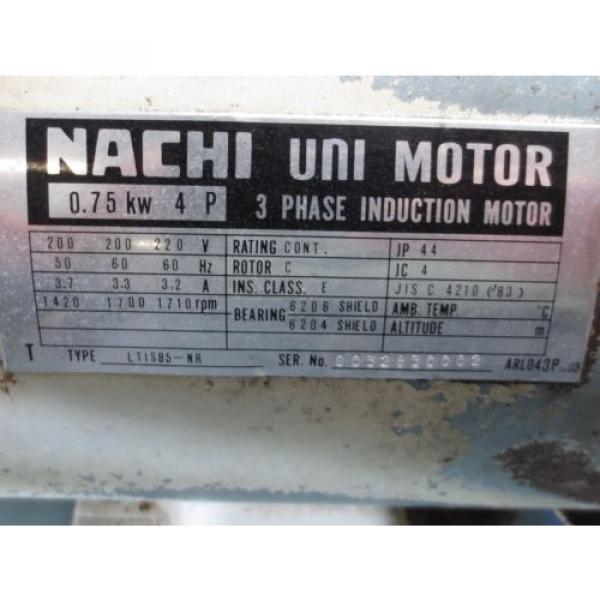 NACHI HYDRAULIC OIL PUMP MOTOR LTIS85-NR UPV-0A-8N1-0.7A-4-20 PVS-0B-8N1-20 #2 image