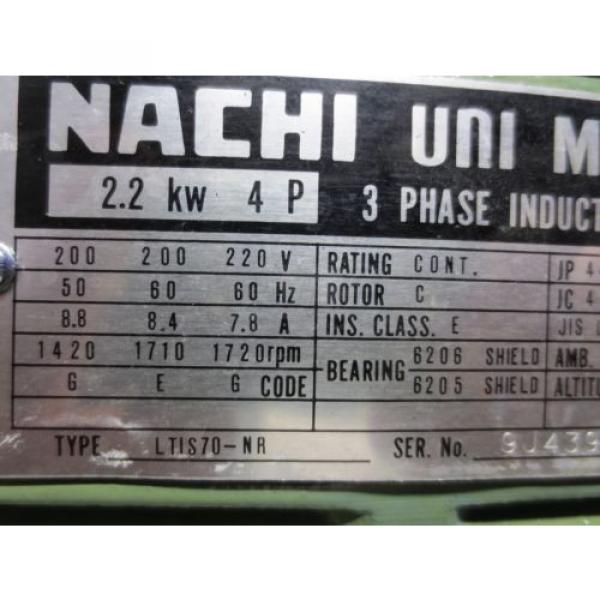 NACHI HYDRAULIC MOTOR LTIS70-NR 3P PUMP UPV-1A-22N1-2.2-4-Z-10 PVS-1B-22N1-Z-10 #4 image
