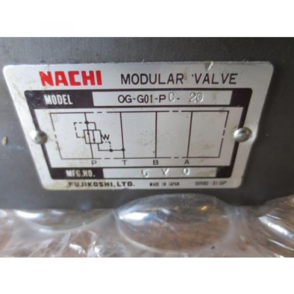 CNC NACHI HYDRAULIC MODULAR VALVE OG-G01-PC-20 0G-G01-PC &amp; NKS 70 PSI GAUGE #2 image