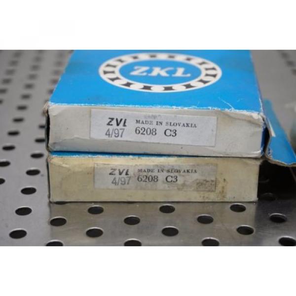 ZKL ZVL 6208 C3 SINGLE ROW BALL BEARING NO SHIELD 6208C3 6208 C3  Qty 2 #3 image