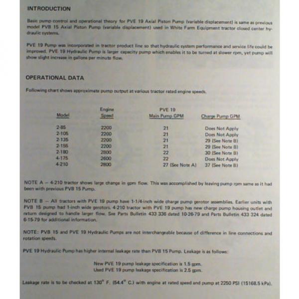 White PVE 19 Axial Piston Hydraulic Pump Operational Data &amp; Service Manual 3/80 #3 image