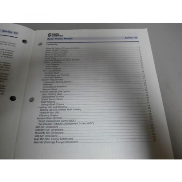 Sauer Danfoss Series 40 Axial Piston Motors Technical Information Manual BLN9990 #2 image