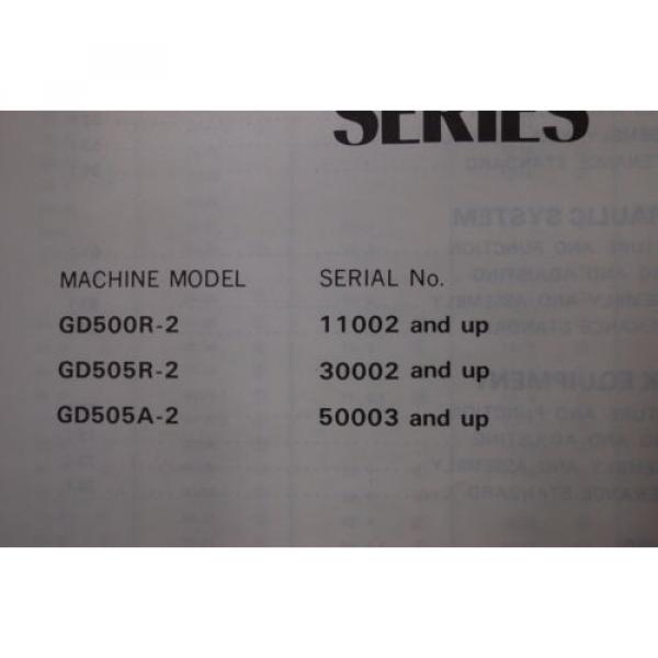 KOMATSU GD500-2 Motor Grader Service Repair Manual book shop road blade 1989 #2 image