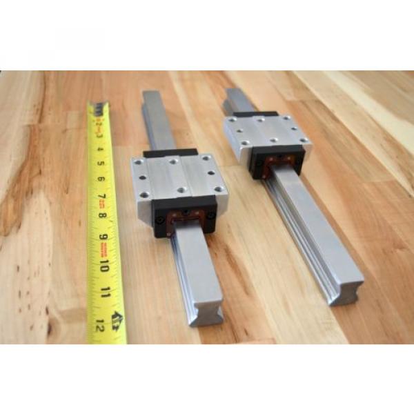 x2 310mm Rexroth Size25 Linear LM Rails &amp; Bearing Runner Blocks - THK CNC DIY #2 image