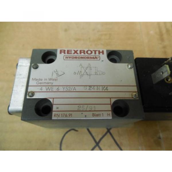 Rexroth Hydranorma Hydraulic Valve 4WE6Y52/AG24NK3 24 VDC #2 image