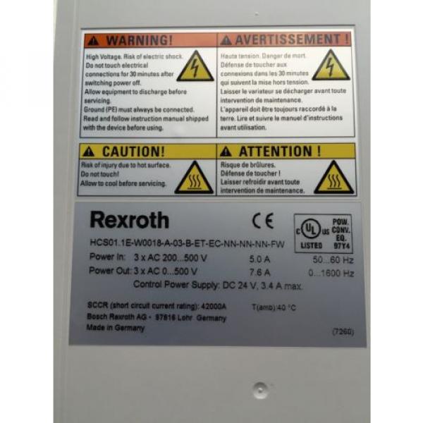 Bosch Rexroth Indradrive Servo Drive HCS01.1E-W0018-A-03-B-ET-EC-NN-NN-nn-FW #5 image