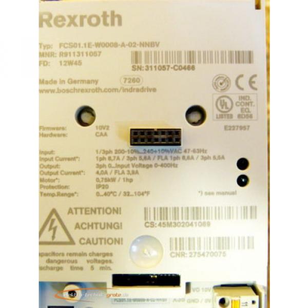 Rexroth FCS01.1E-W0008-A-02-NNBV IndraDrive Frequenzumrichter  &gt;ungebraucht &lt; #4 image