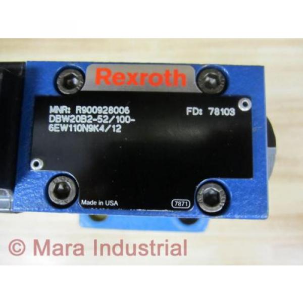 Rexroth Bosch R900928006 Valve DBW20B2-52/100-6EW110N9K4/12 -  No Box #4 image